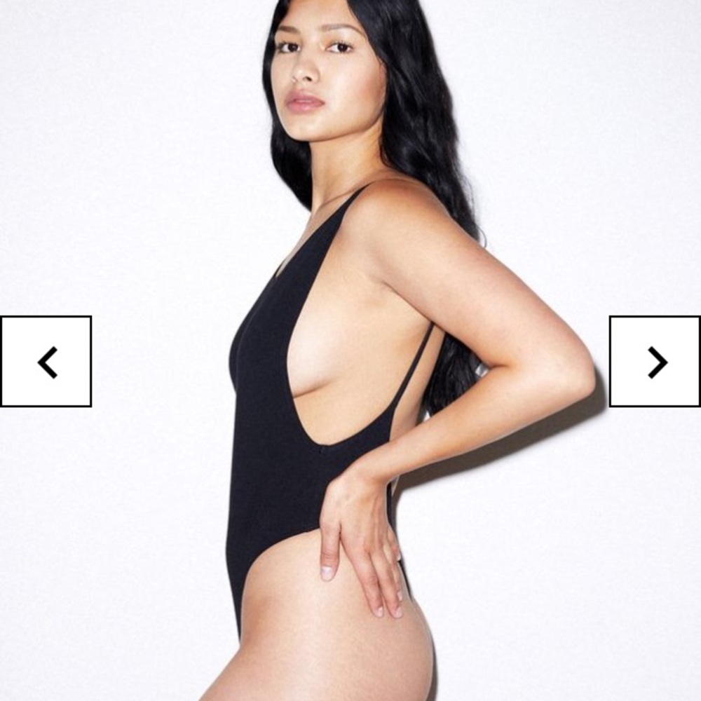 AA Thong Bodysuit Black American Apparel Tank